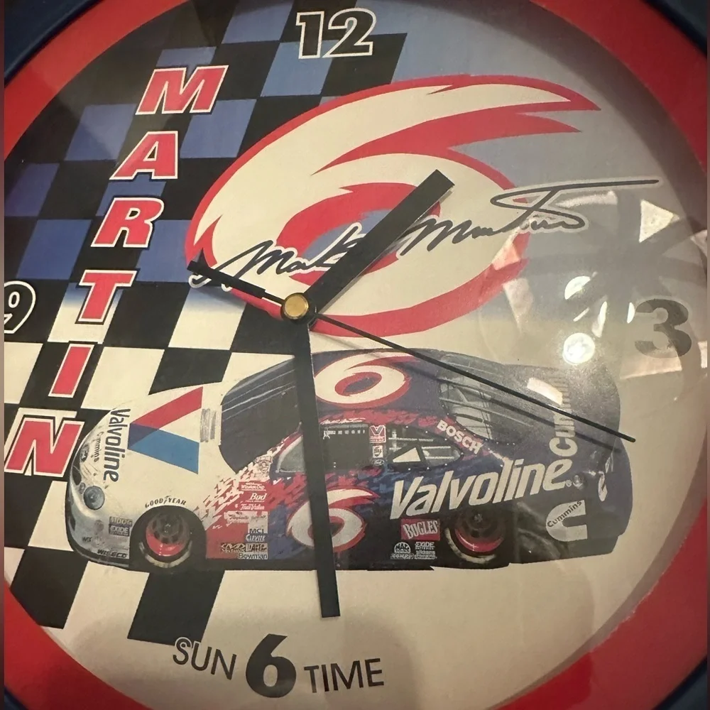 Mark martin nascar wall clock